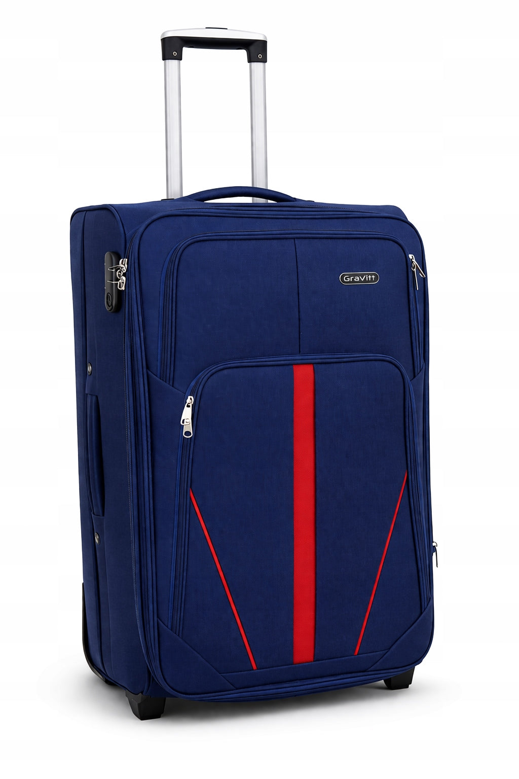 Gravitt 1702/2 Large suitcase 95l material 2 wheels combination lock