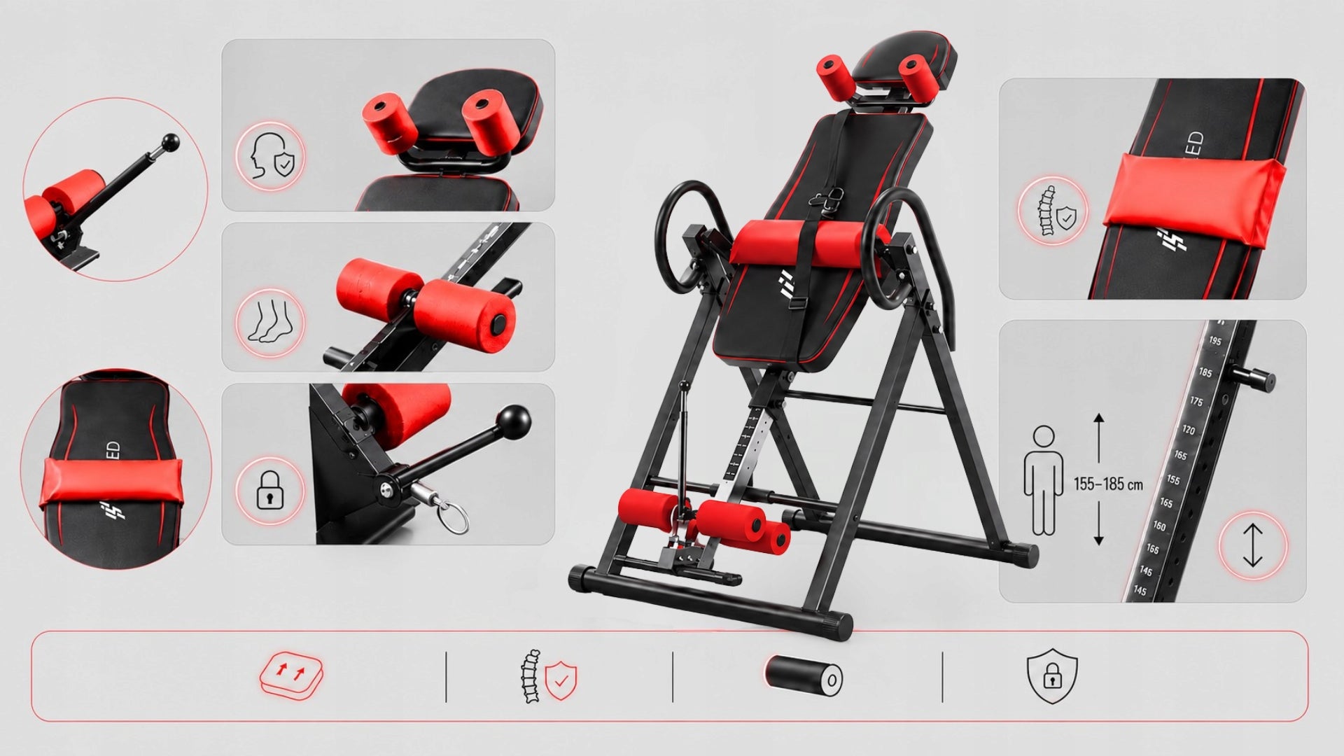Gravity Bench Inversion rehabilitation great help with spine pain For multifunctional