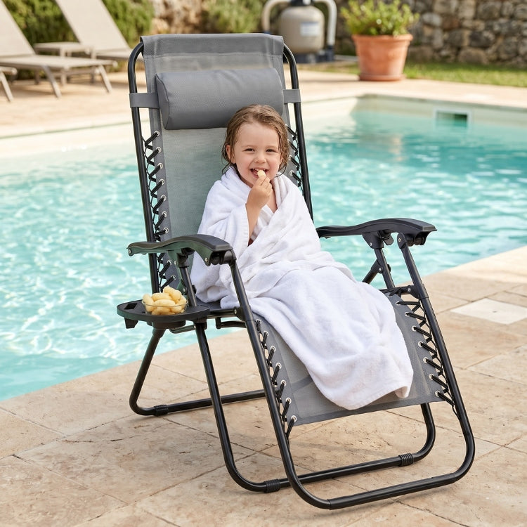 Gravity sun lounger garden chair gravity folding with handle FUNFIT grey Brand Funfit