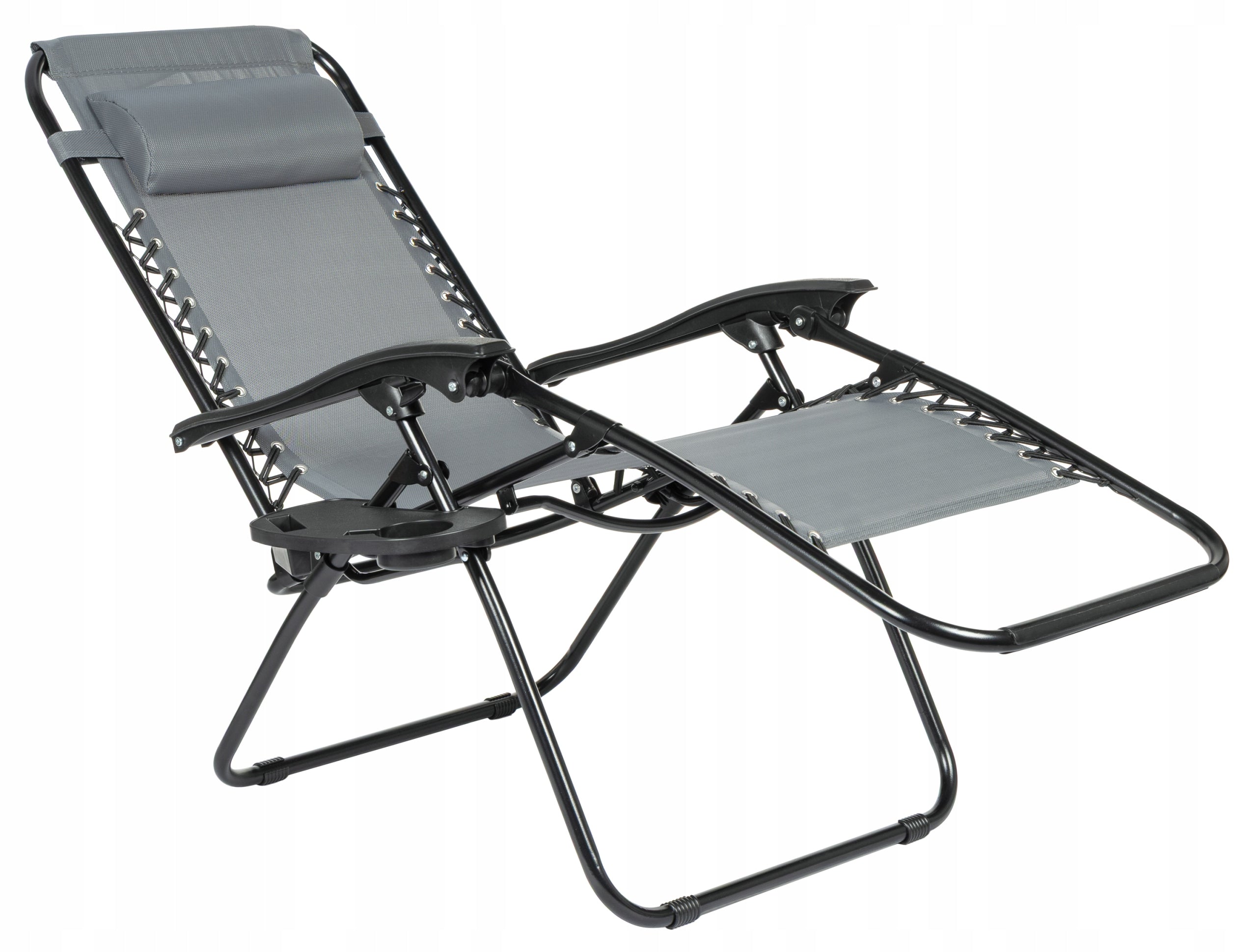 Gravity sun lounger garden chair gravity folding with handle FUNFIT grey Frame material metal