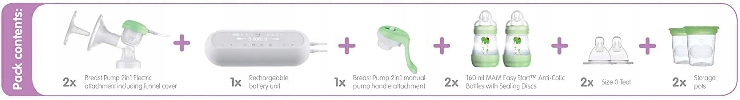 Great Dual Electric Breast Pump MAM 320 ml set 2in1 L057 Manufacturer of a medical device brak informacji