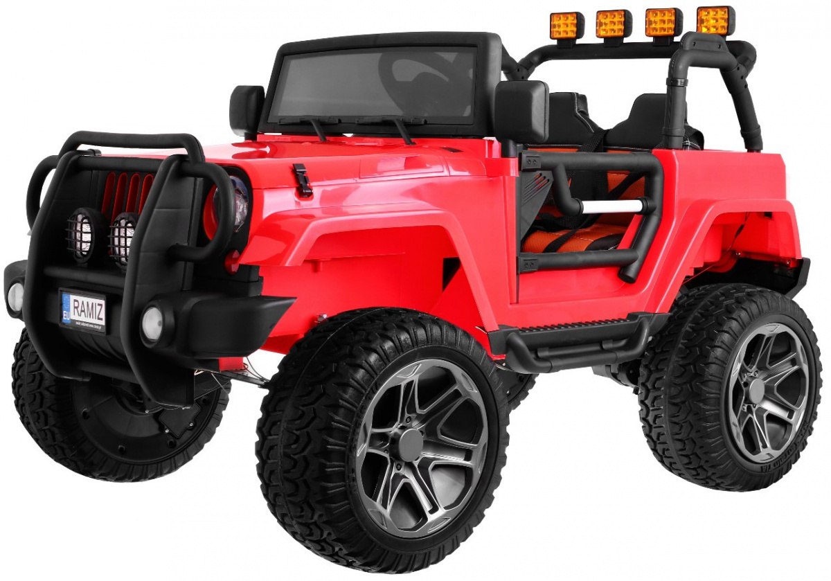Great Jeep Monster 4x4 Battery Pack for Kids (Red) + Backpack and Cover Packaging status original