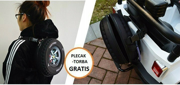 Great Jeep Monster 4x4 Battery Pack for Kids (Red) + Backpack and Cover Vehicle length 139 cm