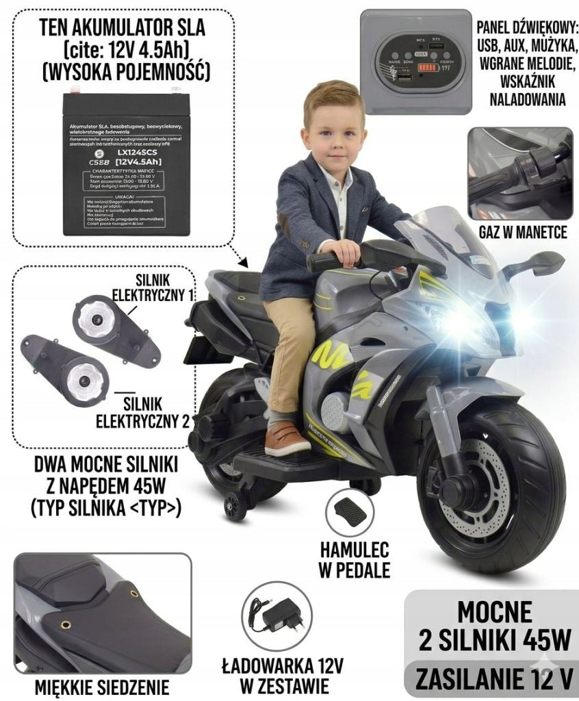 Great Motor Chaser Battery Grey OZB-0909