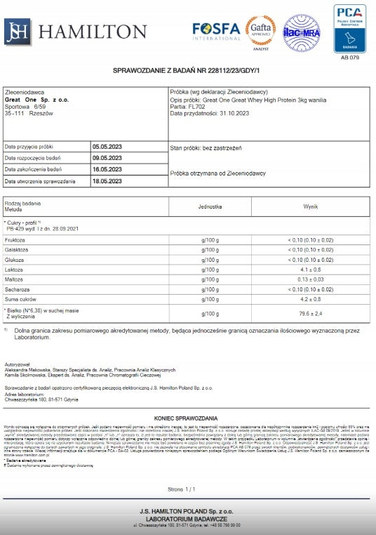 Great Whey High Protein 700g-Great One-MIX WPC and WPI Expiration date at least 3 months from the date of purchase