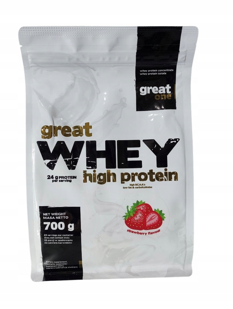 Great Whey High Protein 700g-Great One-MIX WPC and WPI STRAWBERRY Flavor