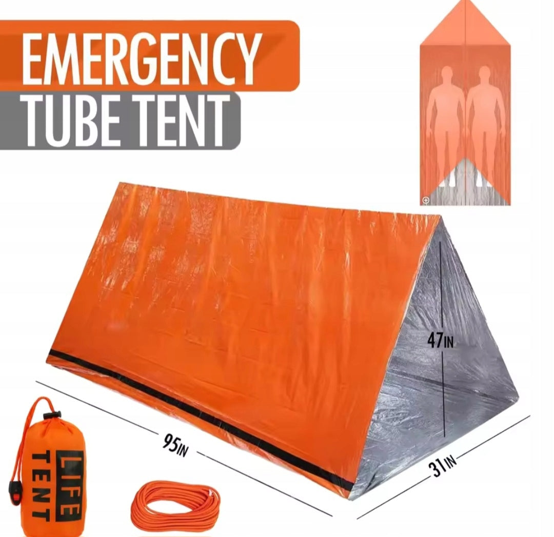 Green EMERGENCY THERMAL Tent LifeTent 2-Person 241x119x79cm Brand no brand