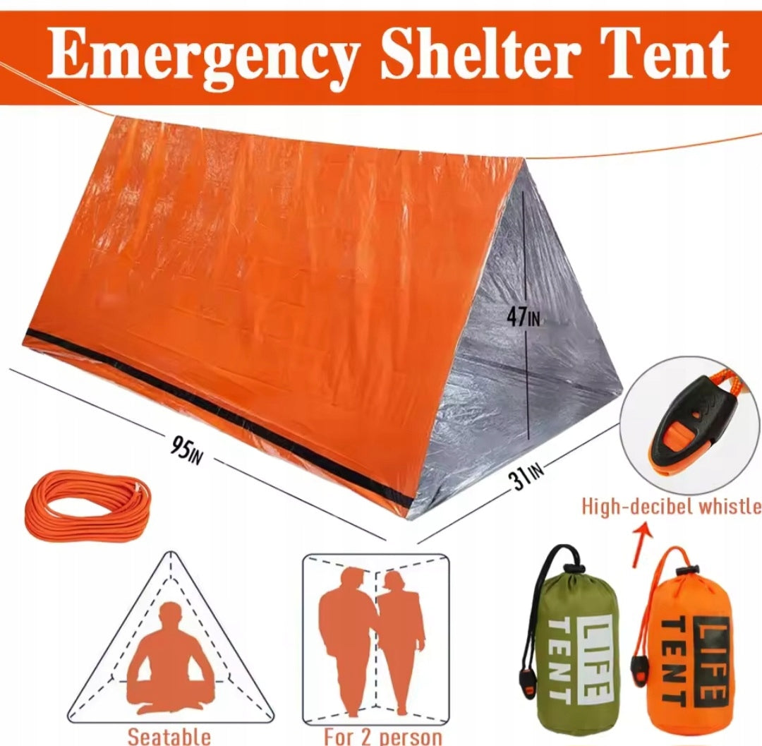 Green EMERGENCY THERMAL Tent LifeTent 2-Person 241x119x79cm Manufacturer code emergency_tent_orange