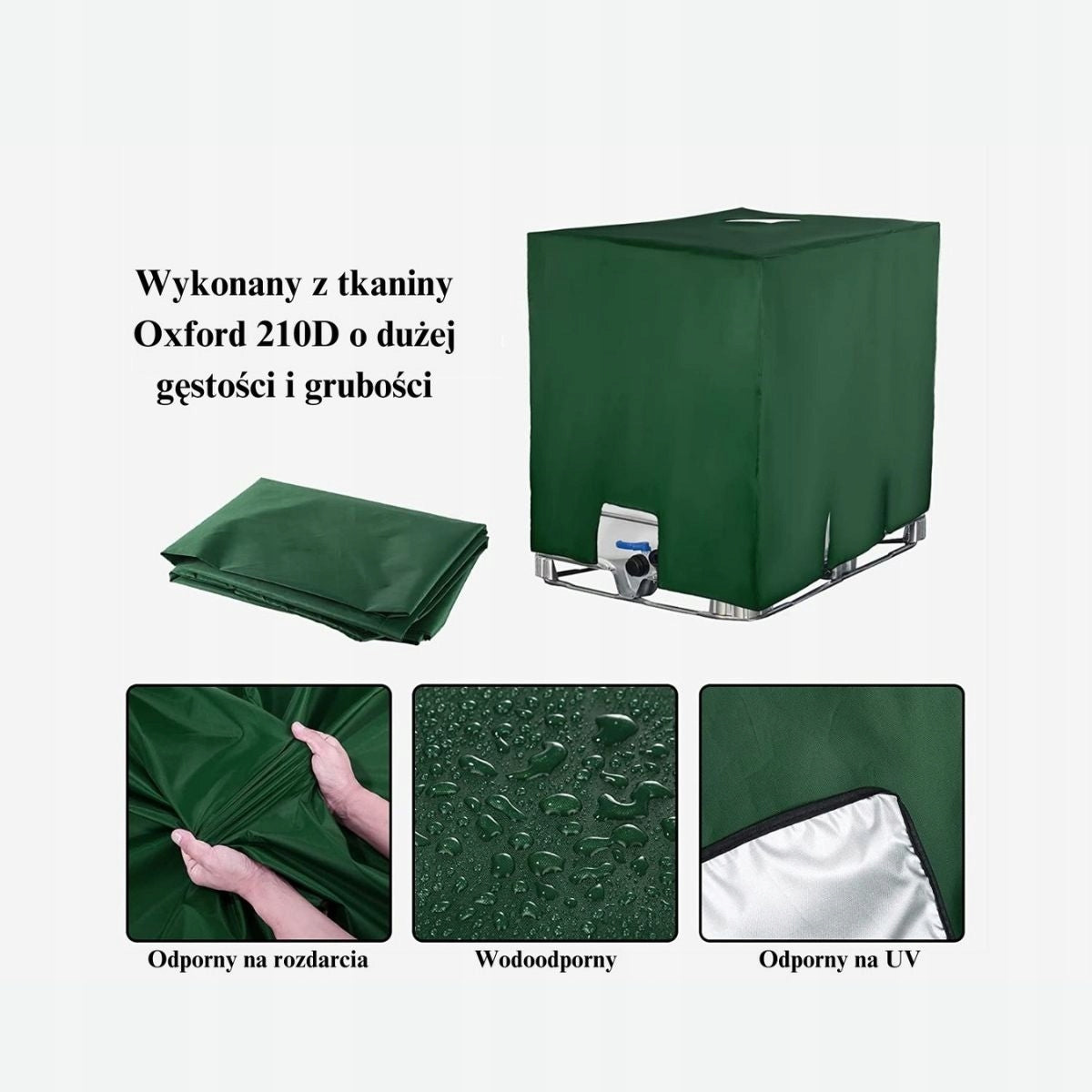 Green Protective cover for tank IBC mauzer 1000 liters waterproof Manufacturer no brand