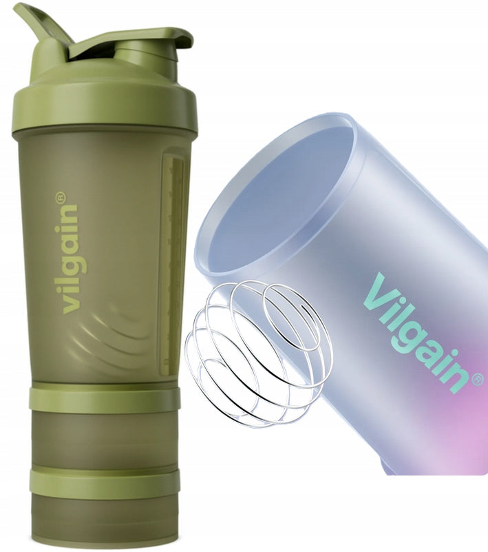 Green Shaker Pro 2Go 450 + 150 + 100 ml Vilgain Shaker with container