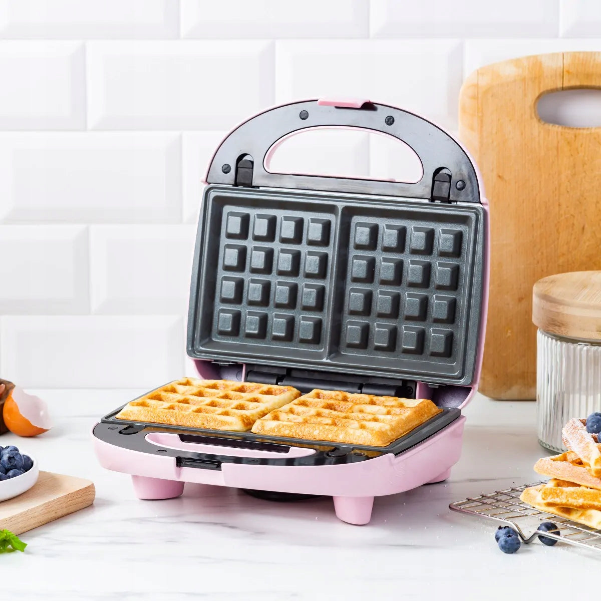GreenChef Toaster waffle iron panini 3in1 pink Model GreenChef