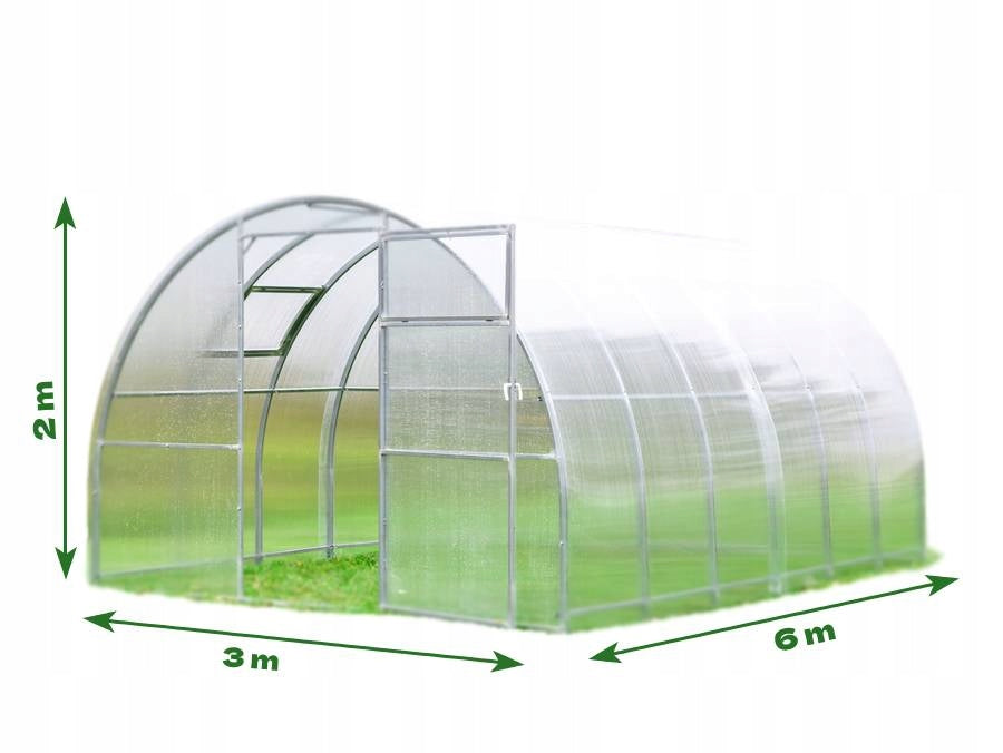 Greenhouse Expert Tunnel 40x20 3x6m with polycarbonate 6mm Manufacturer code Szklarnia STRONG 3x6m poliwęglan 6mm 20x40mm