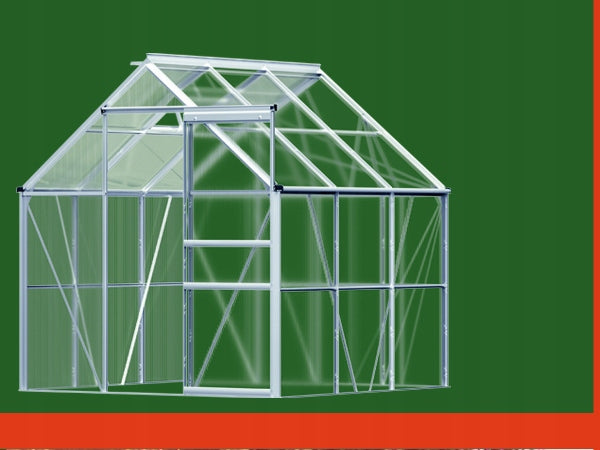 Greenhouse Polycarbonate Garden Tunnel Aluminum Sliding Door Window 3,6m² Length 190 m