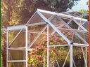 Greenhouse Polycarbonate Garden Tunnel Aluminum Sliding Door Window 3,6m² Product height 195 cm