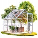 Greenhouse Polycarbonate Garden Tunnel Aluminum Sliding Door Window 3,6m² Width 190 m
