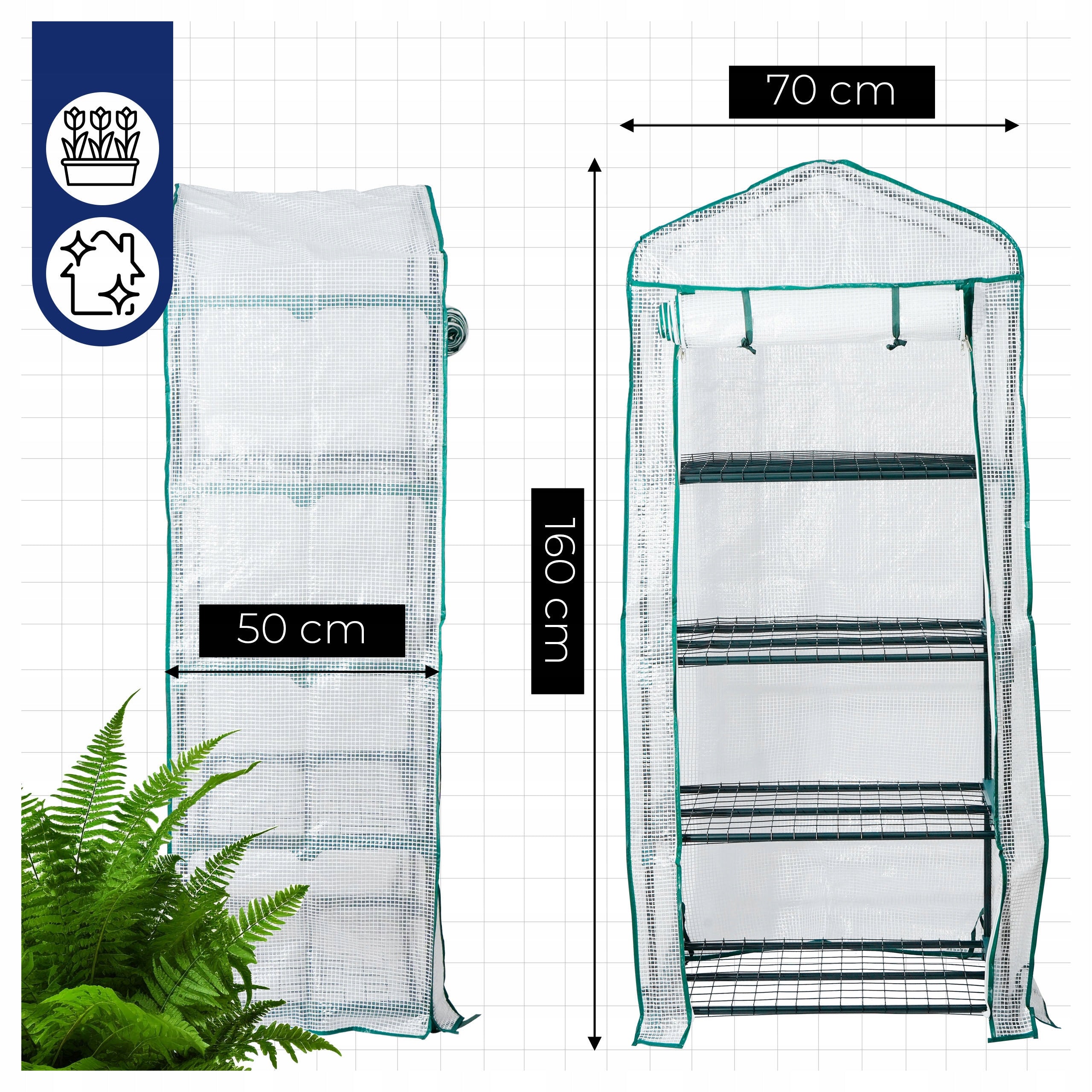 Greenhouse balcony garden mini vegetable garden foil 160 cm closed Packaging status original