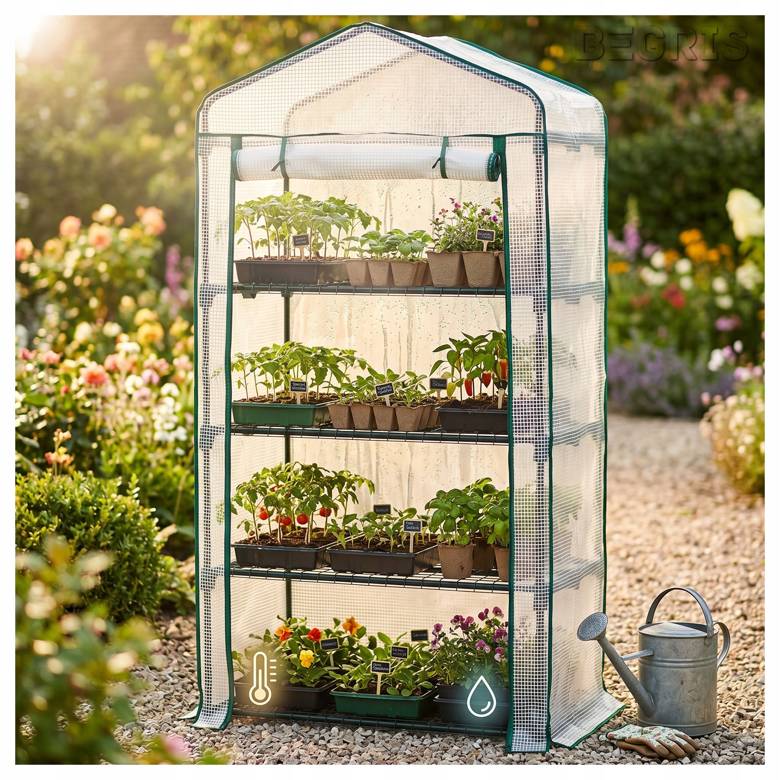 Greenhouse balcony garden mini vegetable garden foil 160 cm closed Product weight with unit packaging 4.7 kg