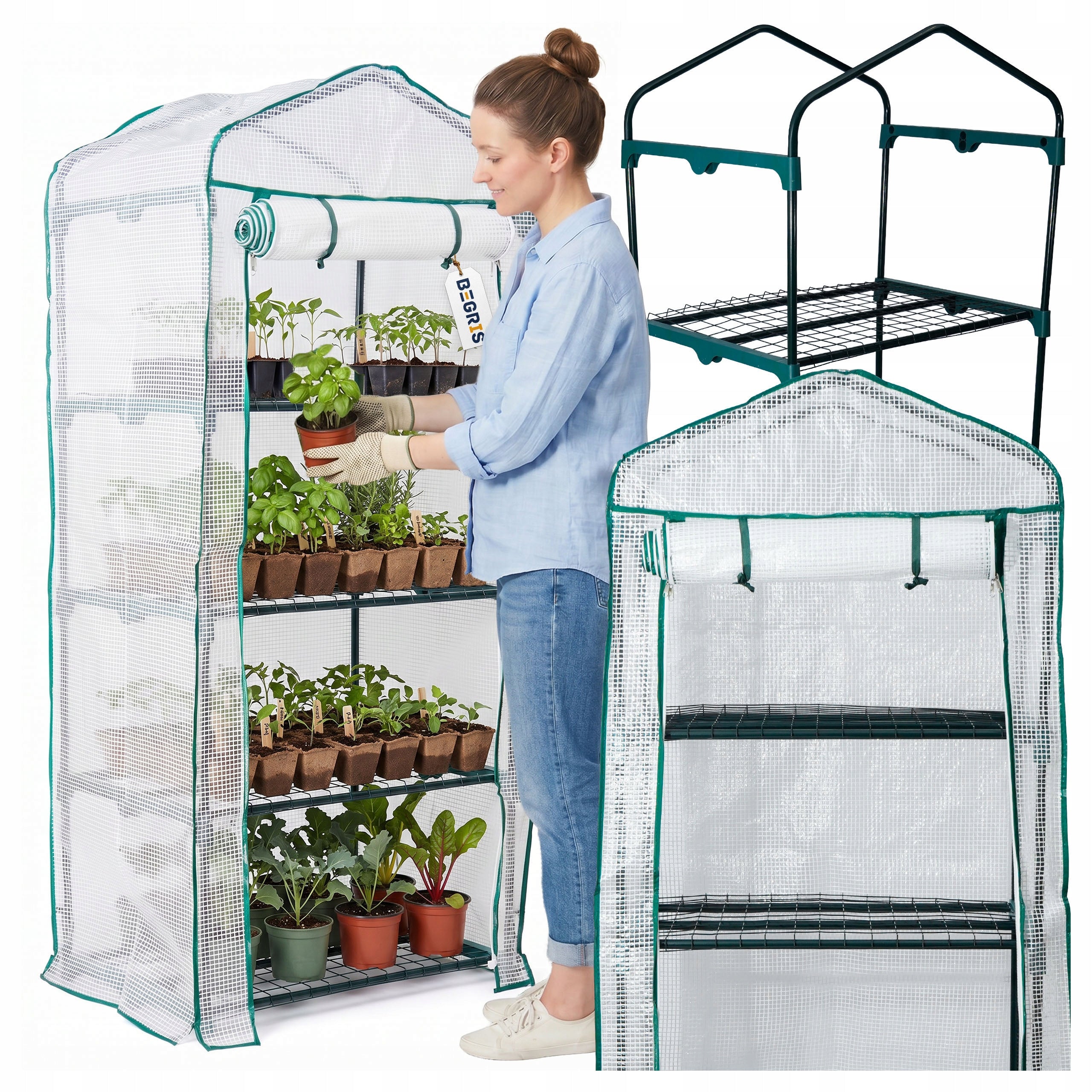 Greenhouse balcony garden mini vegetable garden foil 160 cm closed