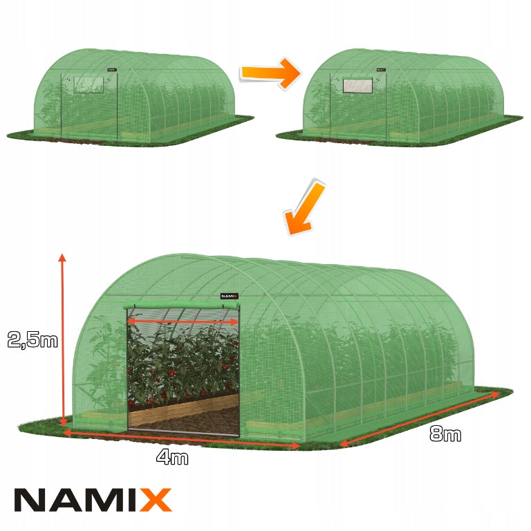 Greenhouse foil tunnel 4x8 m 32m² height 2,5m EAN (GTIN) 5906063845464