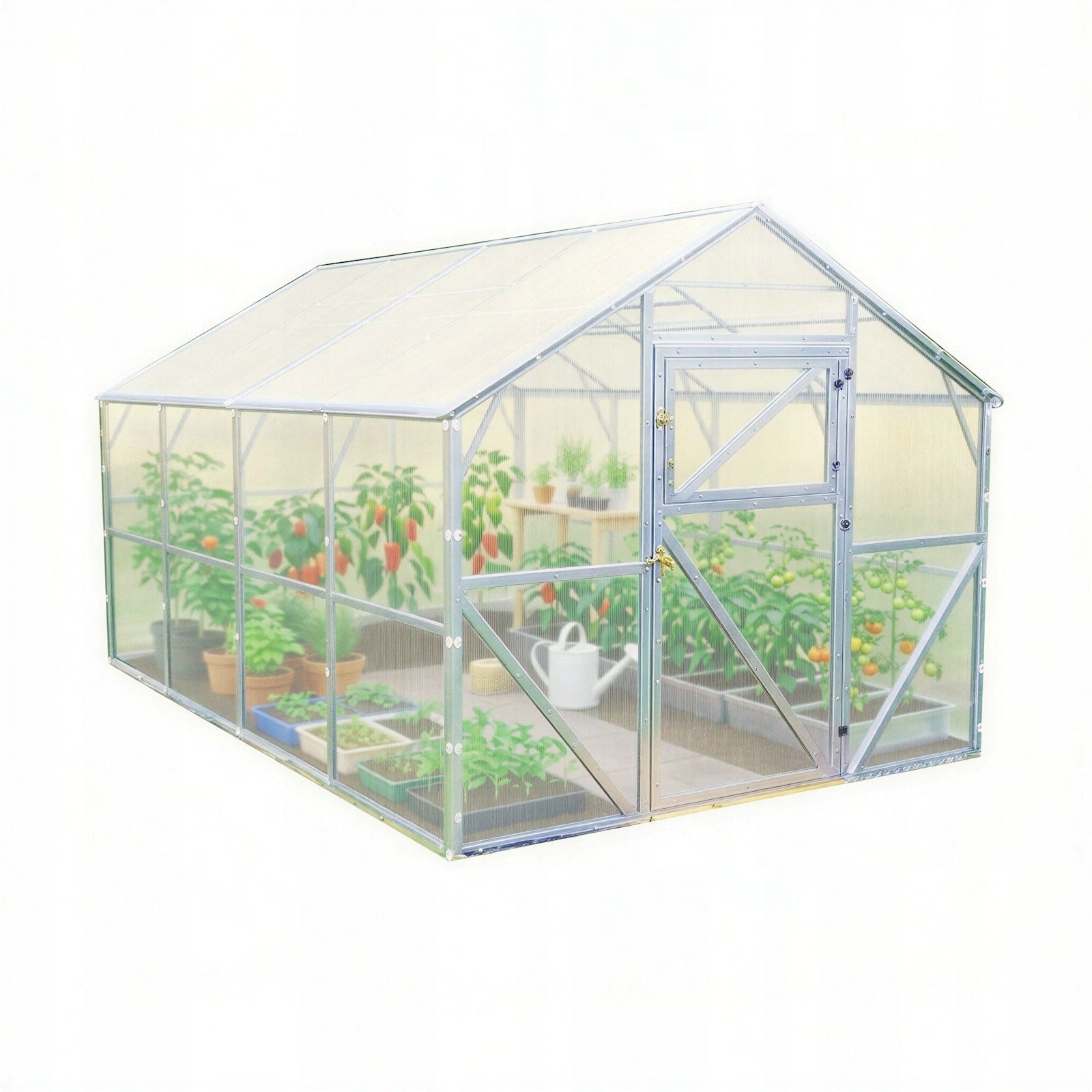 Greenhouse made of polycarbonate 2.5x4 m cottage Classic PW 6mm Strong profiles Zinc
