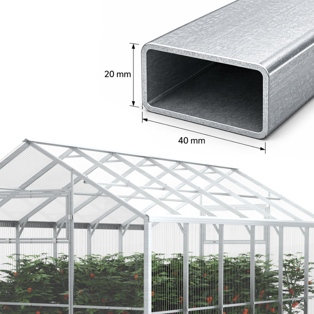 Greenhouse made of polycarbonate DOMEK 2,5x4 m profiles 40x20 polycarbonate 4mm Manufacturer E-szklarnia