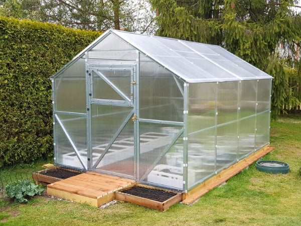 Greenhouse made of polycarbonate cottage 2x4 m PW 6mm Strong profiles Zinc Comfort Length 4 m