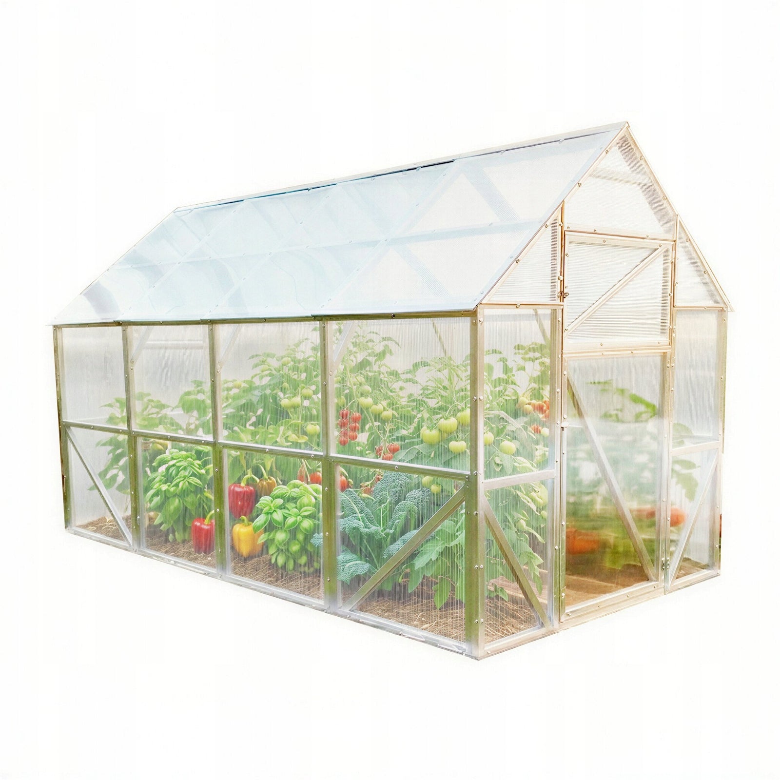 Greenhouse polycarbonate 2x4 m Comfort cottage PW 6 mm Strong profiles Steel