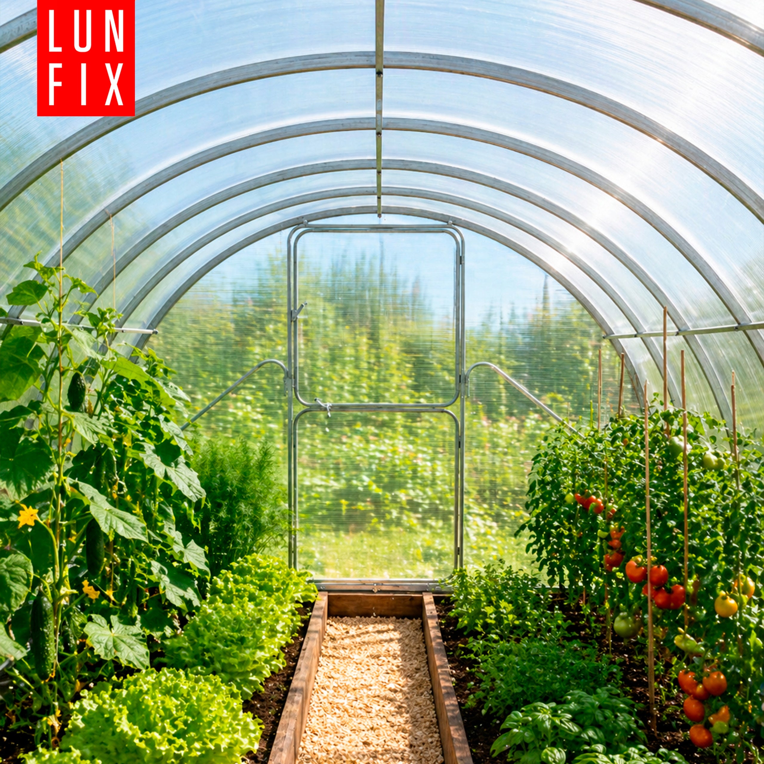 Greenhouse polycarbonate 3x6m Lun Fix garden 20x40mm polycarbonate tunnel 4mm Width 3 m