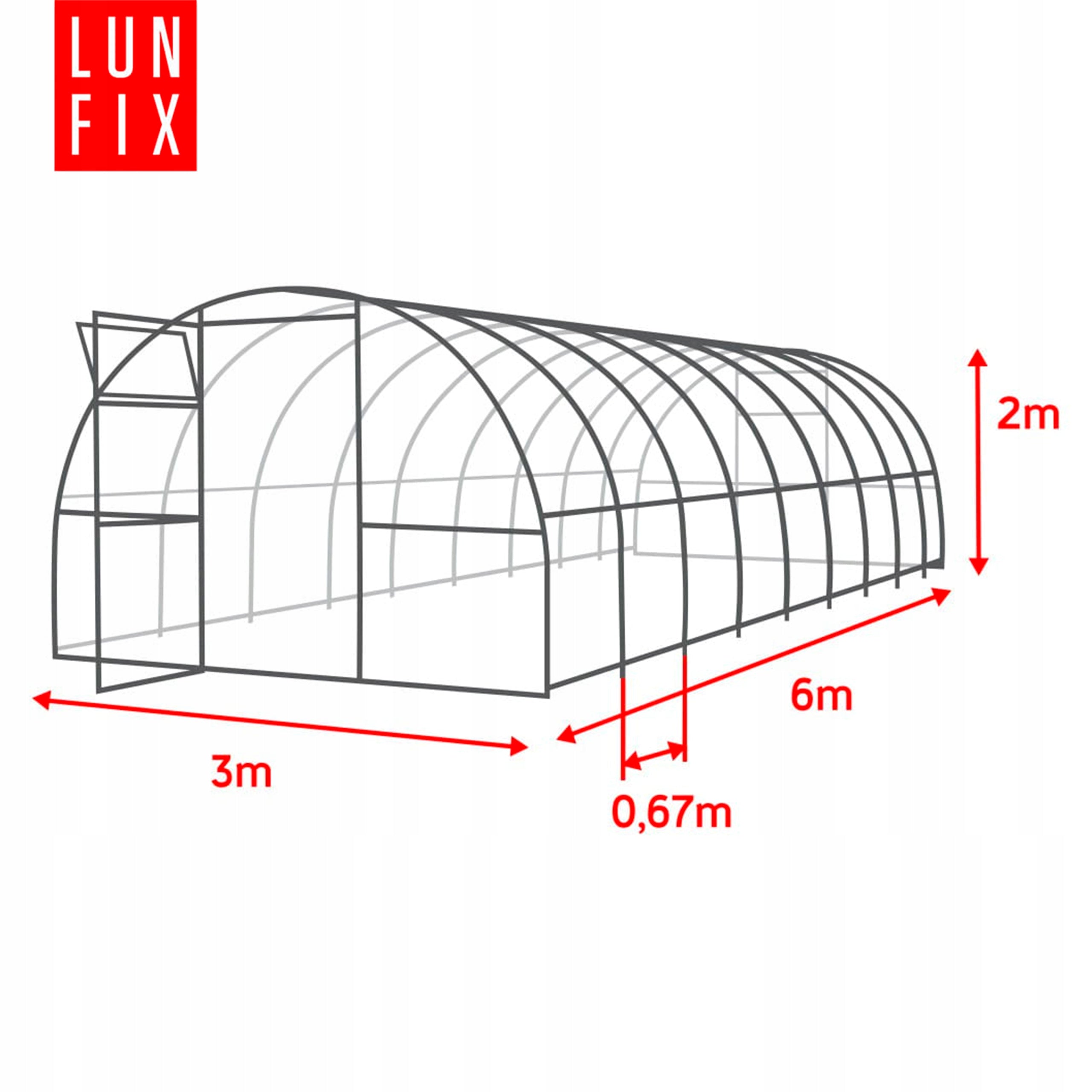 Greenhouse polycarbonate 3x6m garden 20x40mm polycarbonate tunnel 6mm Packaging status original