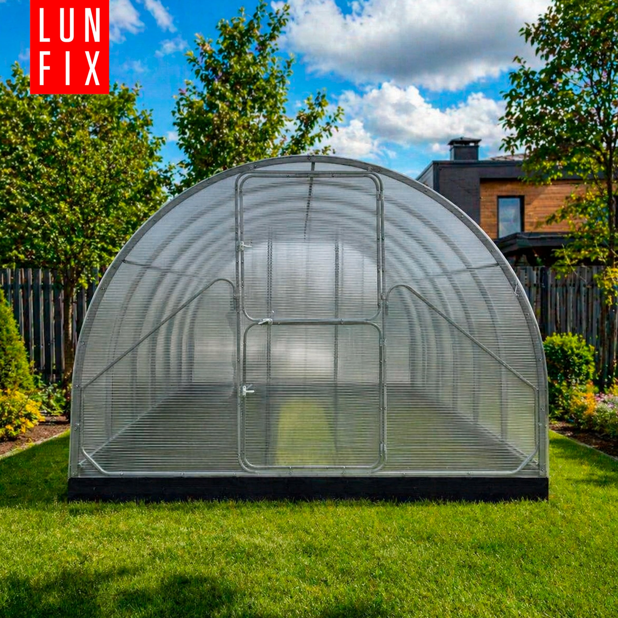Greenhouse polycarbonate 3x6m garden 20x40mm polycarbonate tunnel 6mm Product height 200 cm