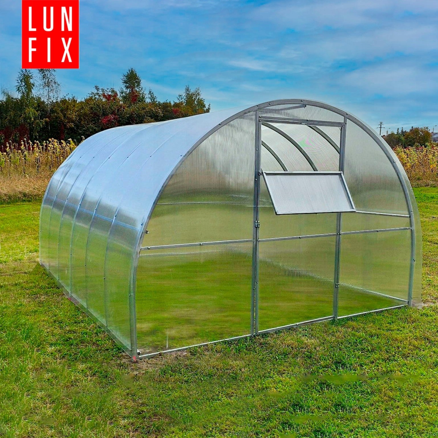 Greenhouse polycarbonate 3x8m Lun Fix garden 20x20mm polycarbonate tunnel 6mm Packaging status original
