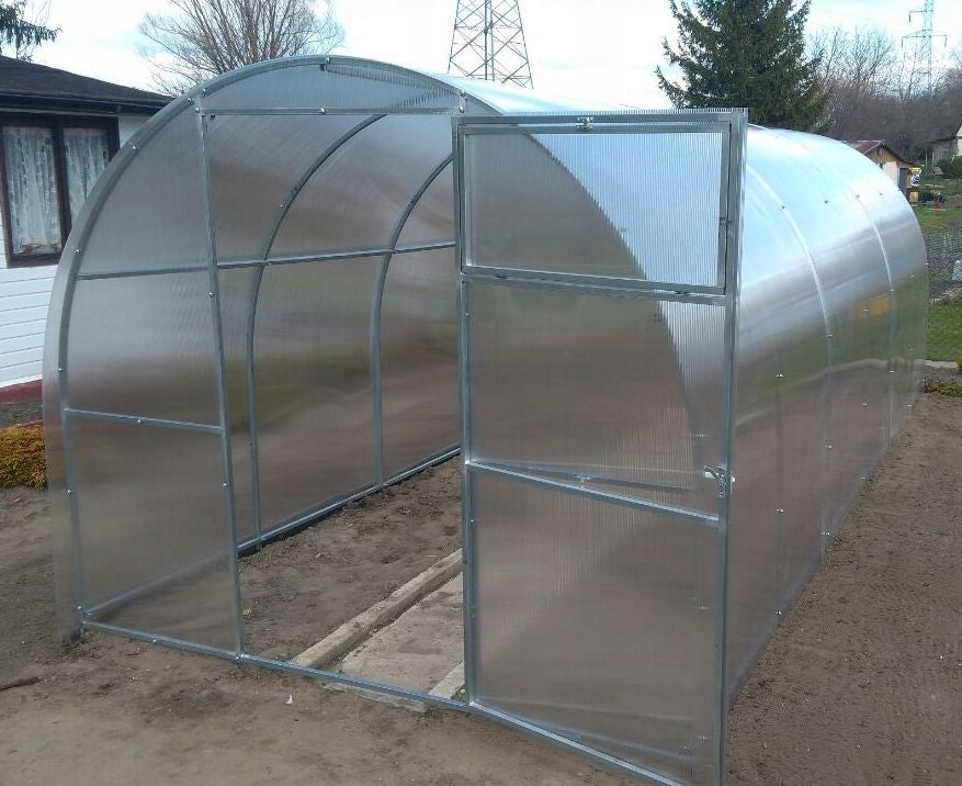 Greenhouse polycarbonate garden tunnel 2,4x4 m 4mm profiles 20x20 Length 4 m