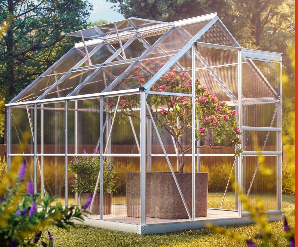 Greenhouse polycarbonate garden tunnel aluminum door window 7,6 m³ Manufacturer code 991467