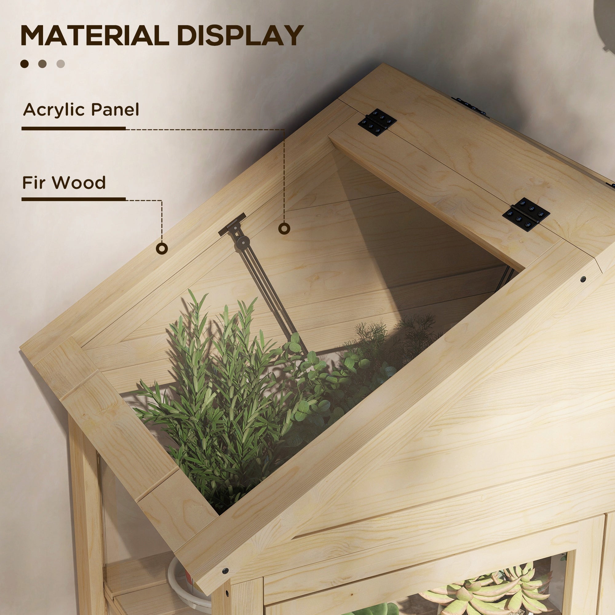 Greenhouse with Shelf, Transparent Enclosure, Roof Window, Lockable Door Manufacturer code Outsunny