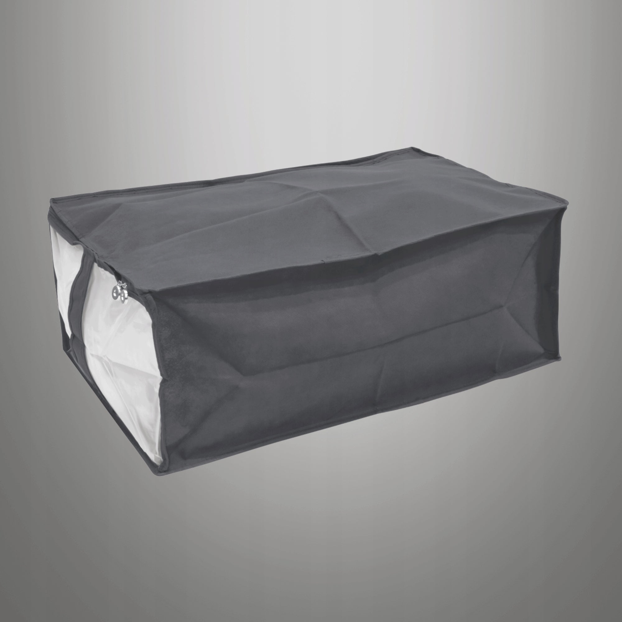 Grey ogranizer, wardrobe container for zipper bedding 40x60x25cm Product width 40 cm