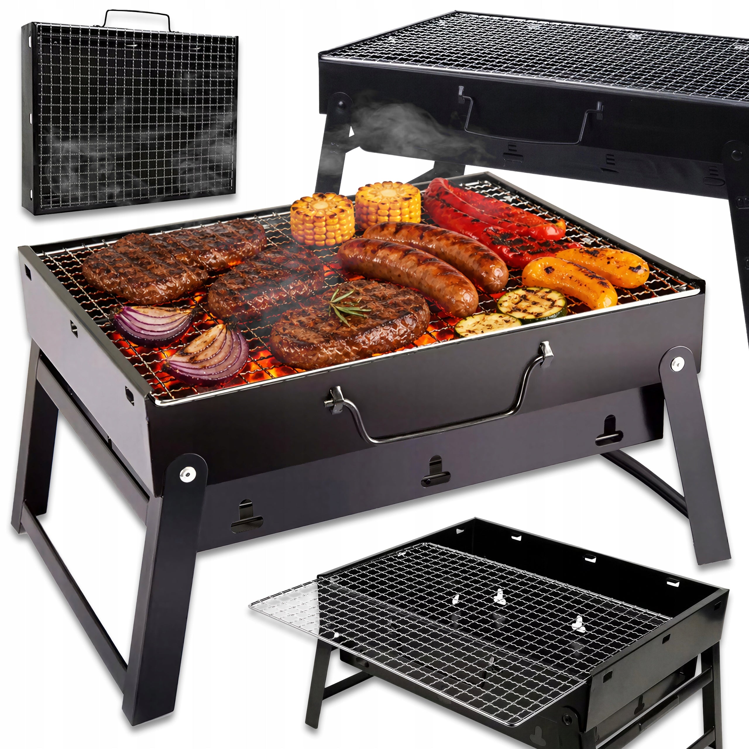 Grill Portable Folding Carbon Tourist Garden Suitcase BBQ
