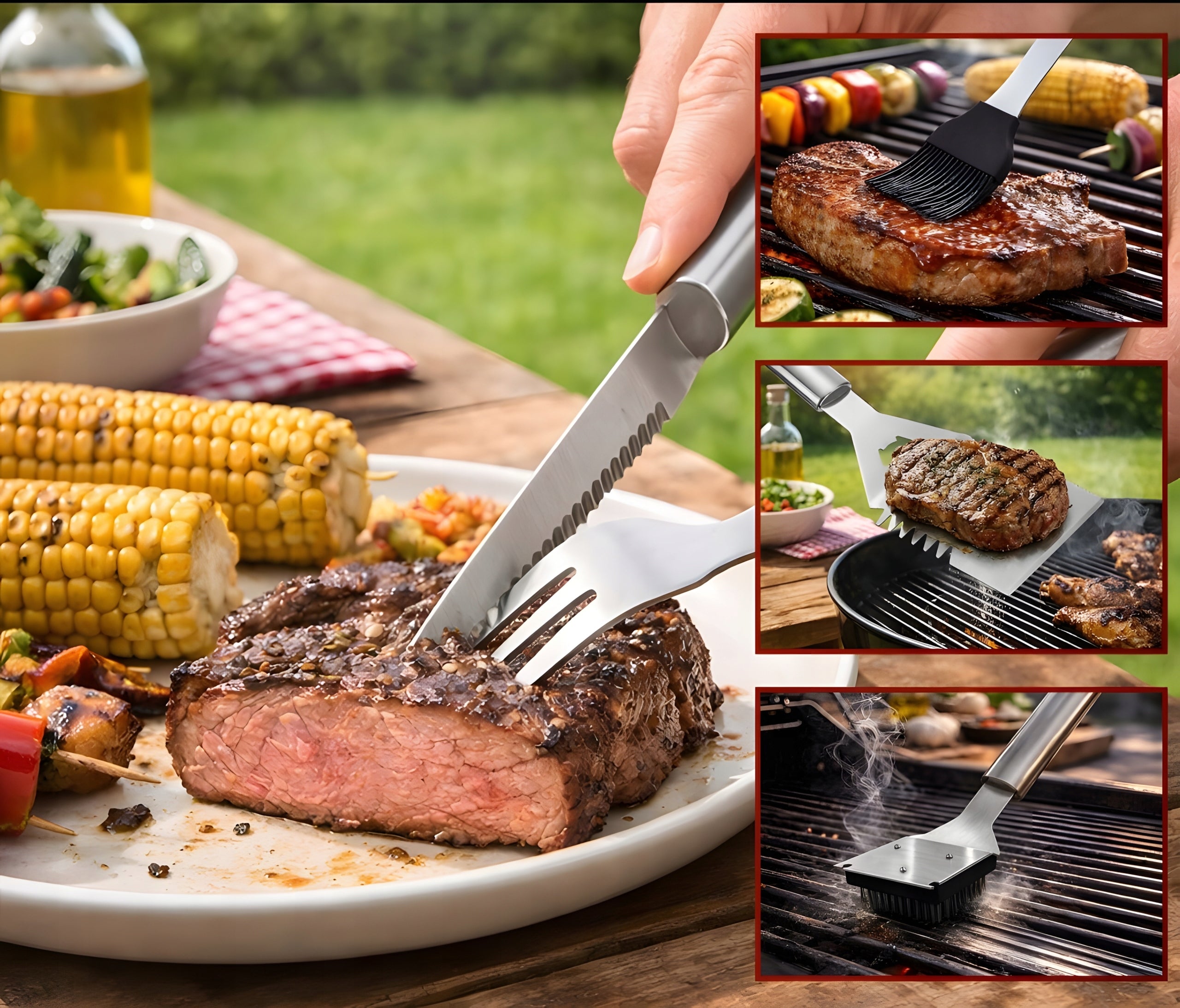 Grill Utensils in Suitcase 26 el Stainless Steel Grill Accessories XXL Packaging status original