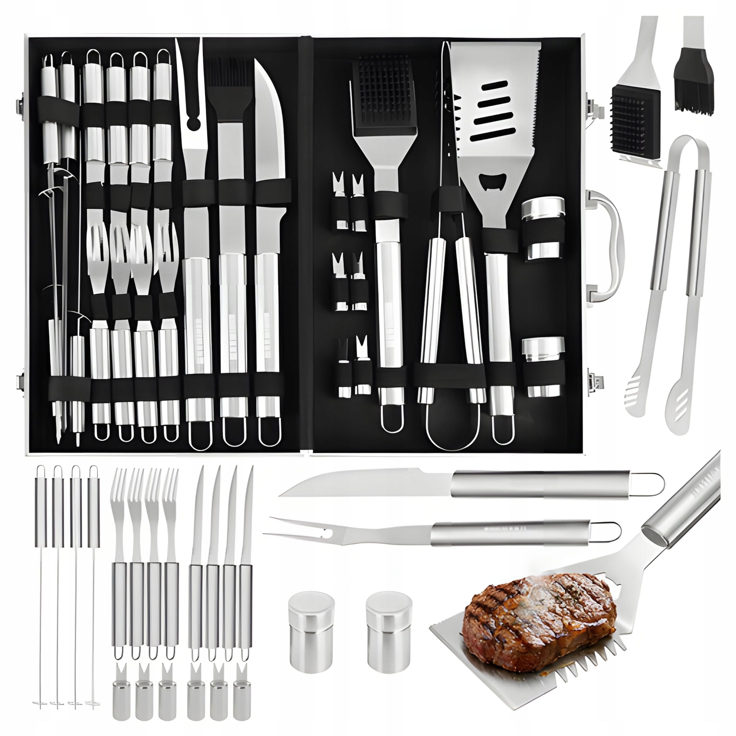 Grill Utensils in Suitcase 26 el Stainless Steel Grill Accessories XXL