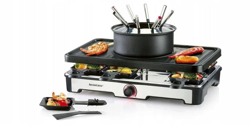 Grill raclette and fondue Silvercrest SRGF 1400 A2 8 people Power rating 1400 W
