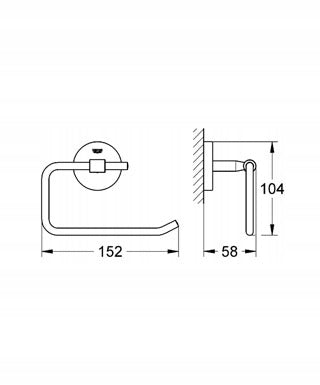 Grohe BauCosmopolitan paper holder 40457001 Product height 10.4 cm