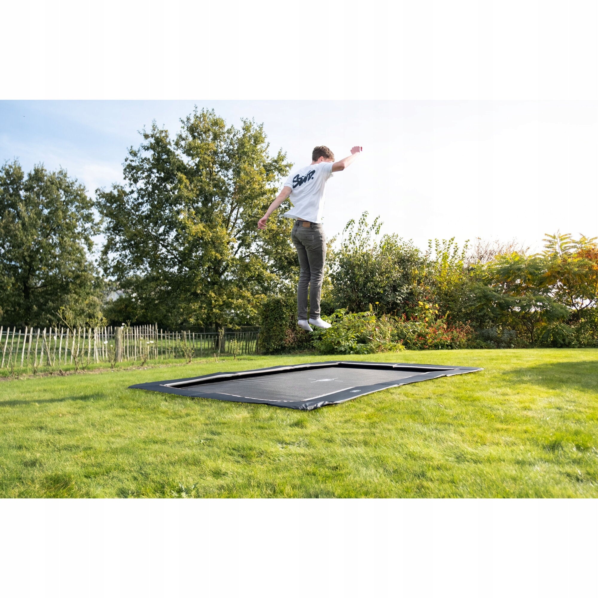 Ground sports trampoline EXIT InTerra 244x366cm – black Brand Exit