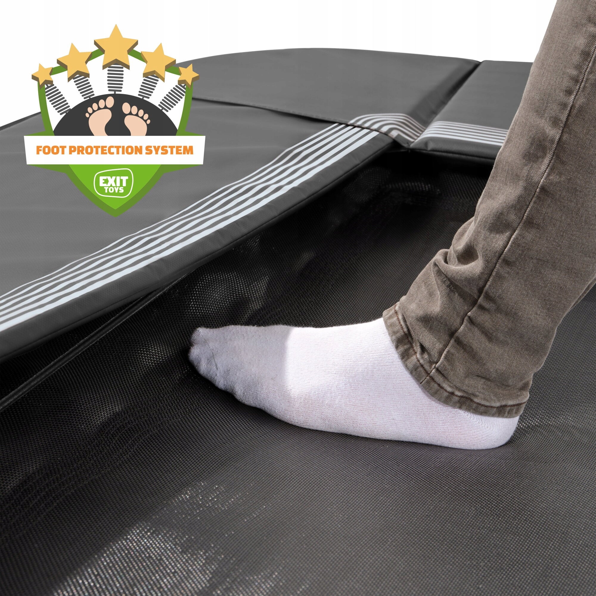 Ground sports trampoline EXIT InTerra 244x366cm – black Size (ft) 8 (244-252 cm)