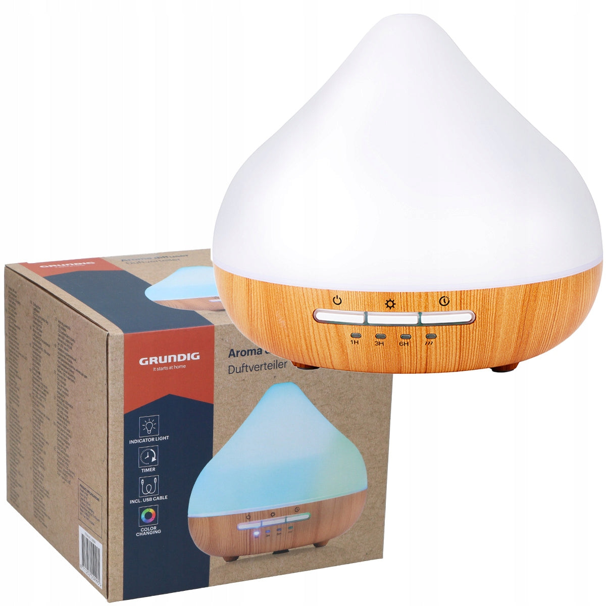 Grundig Fragrance Aromatizer Compact Diffuser LED Light 300ml 7 Colors Model brak