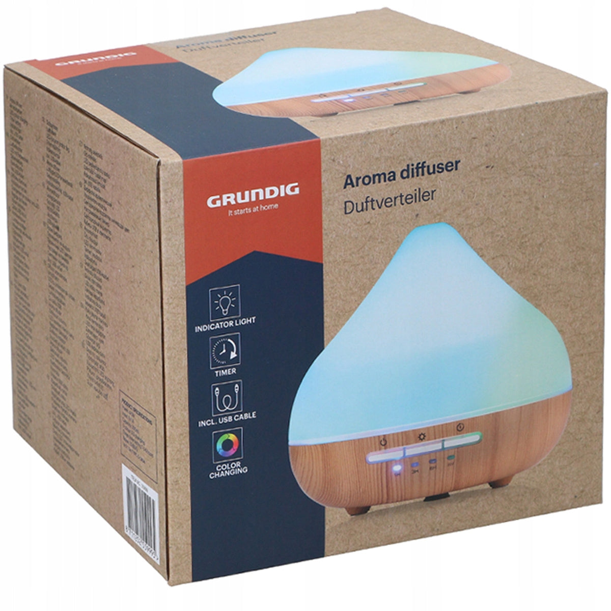 Grundig Fragrance Aromatizer Compact Diffuser LED Light 300ml 7 Colors Type aromatizer