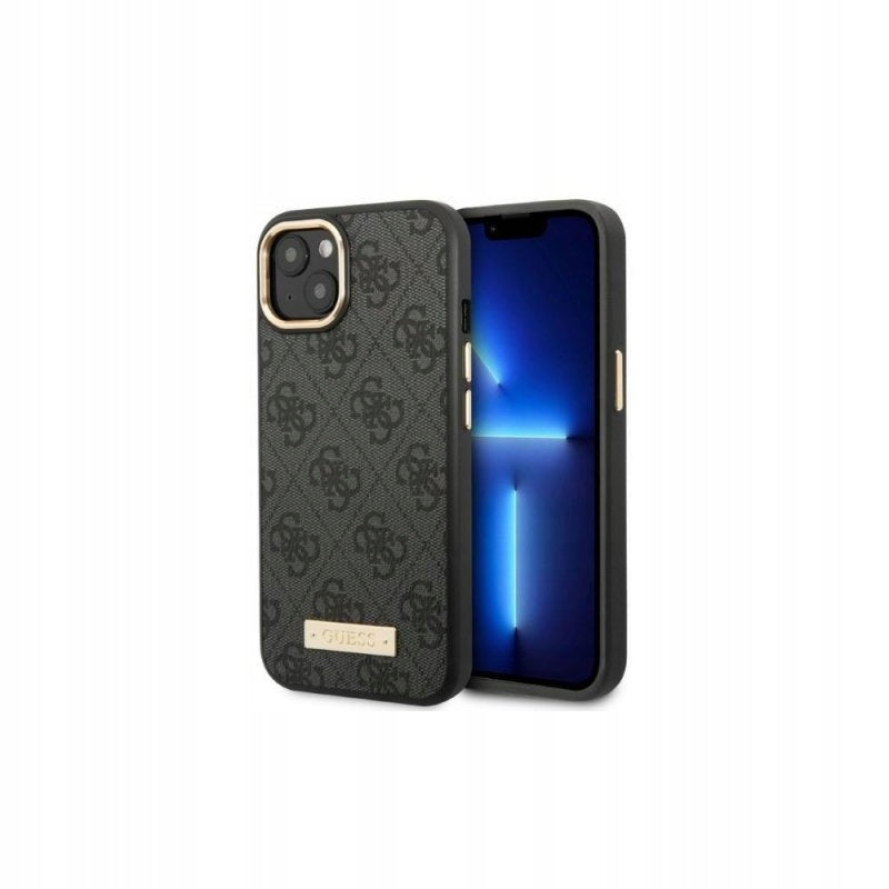 Guess PU 4G MagSafe kompatible Hülle für iPhone 13 Pro, schwarz