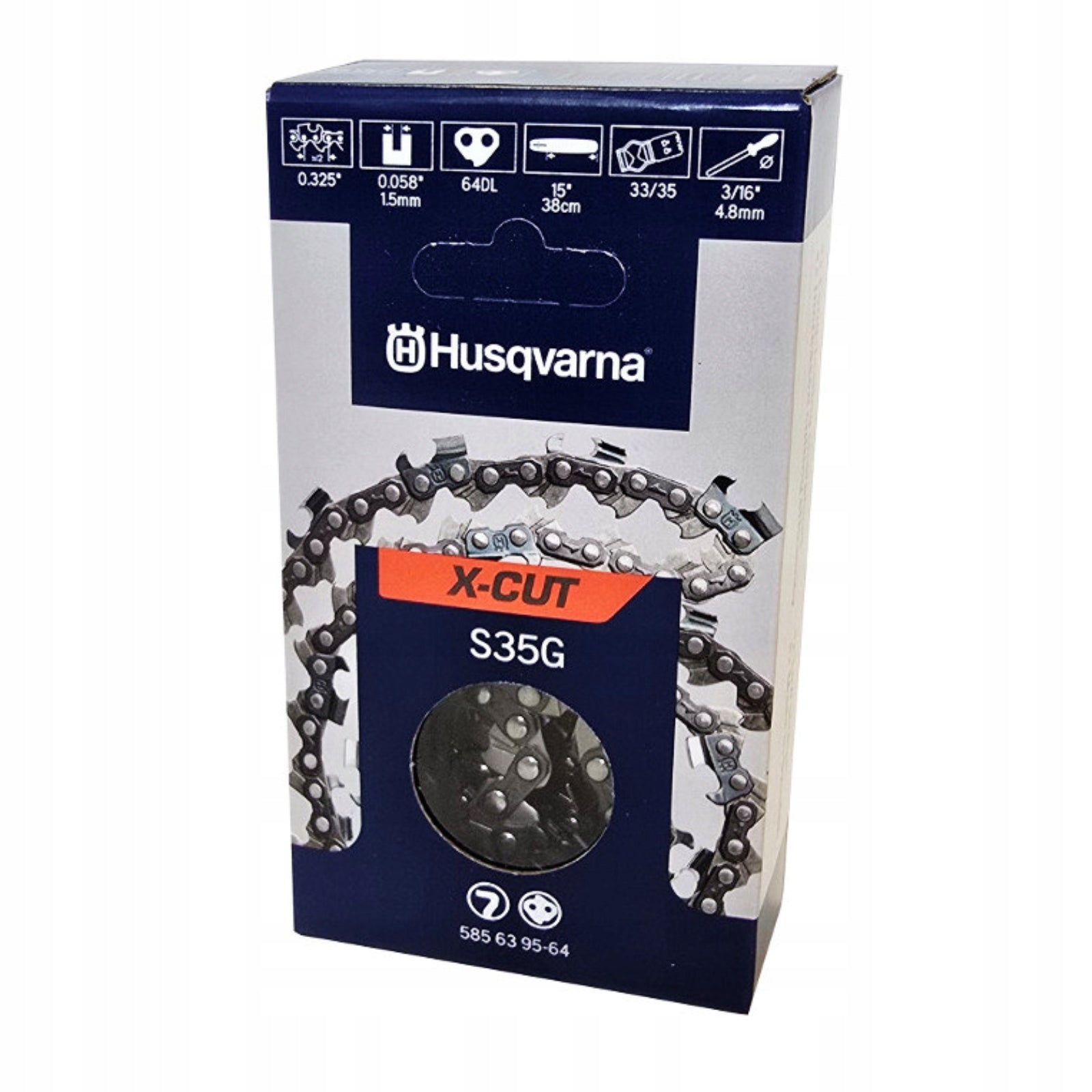 Guide set + 2 chains Husqvarna 325 1.5 64 links S35G X-Force EAN (GTIN) 7333377702400