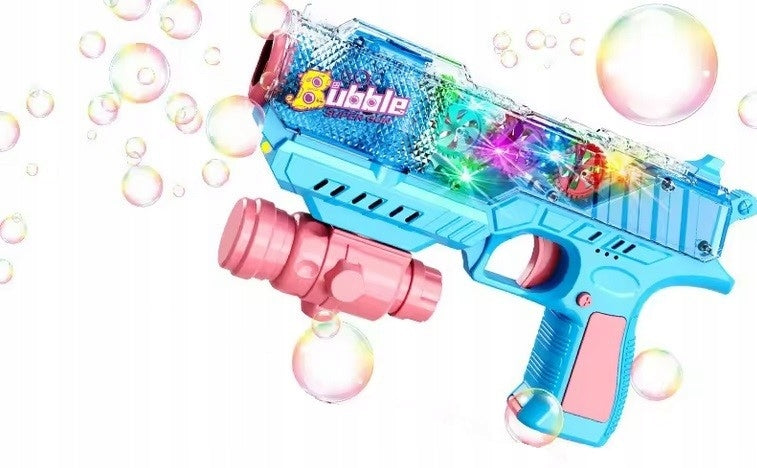 Gun Playing Glowing Moving Wheels for Soap Bubbles