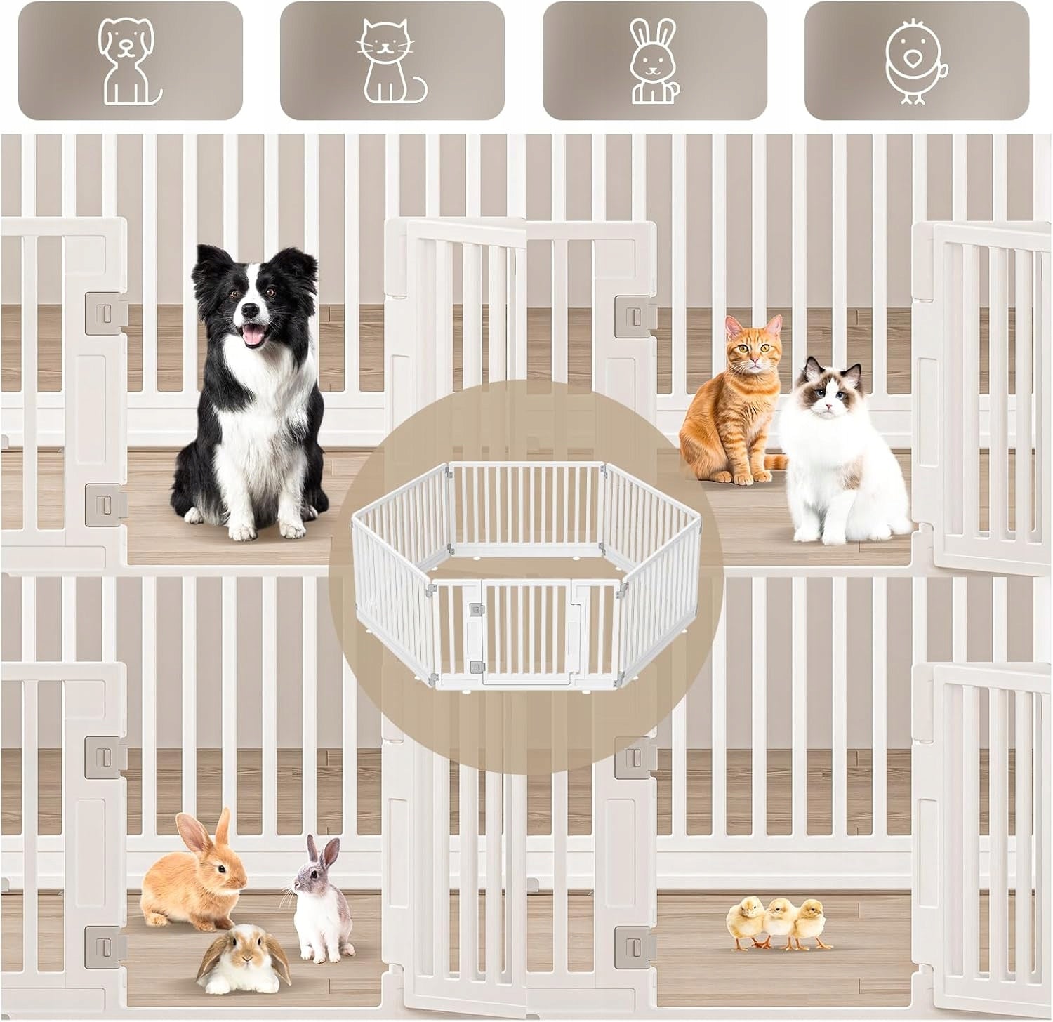 Gupamiga playpen for dog, puppies, rabbit Zagroda Runway 178 × 153 cm Length 178 cm