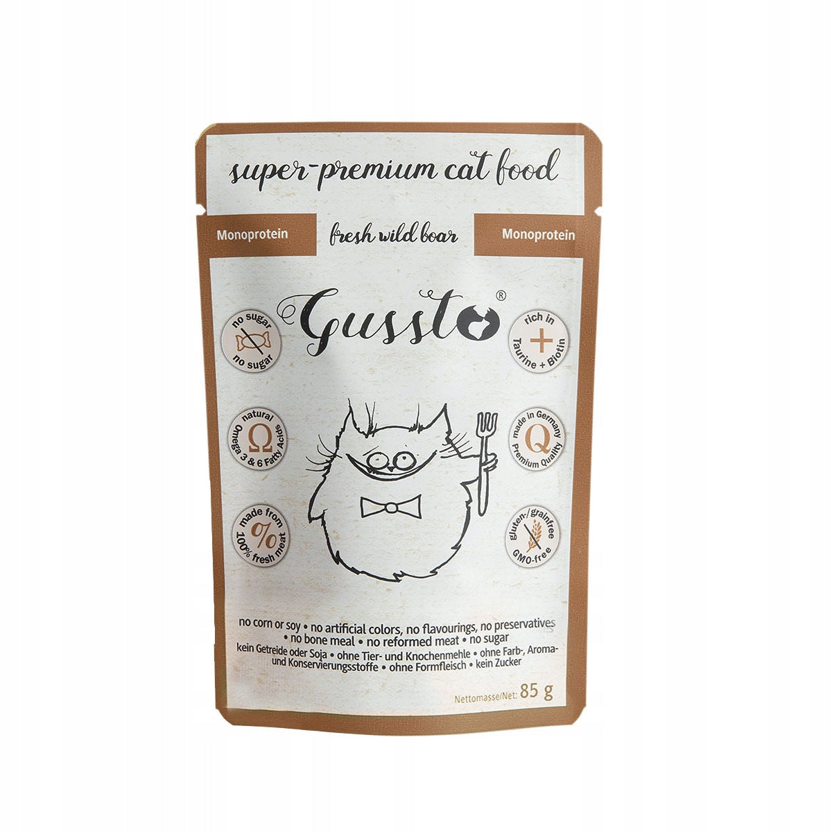 Gussto Super fresh venison monoprotein, holistic sachet cat 85g Manufacturer code 4250231537684