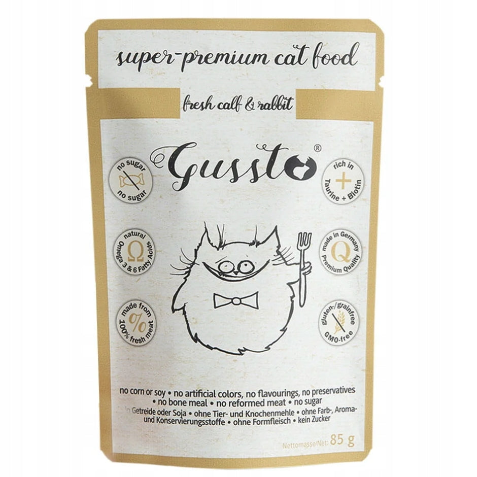 Gussto veal and rabbit 85g Wet cat food TASTY GRAIN-FREE